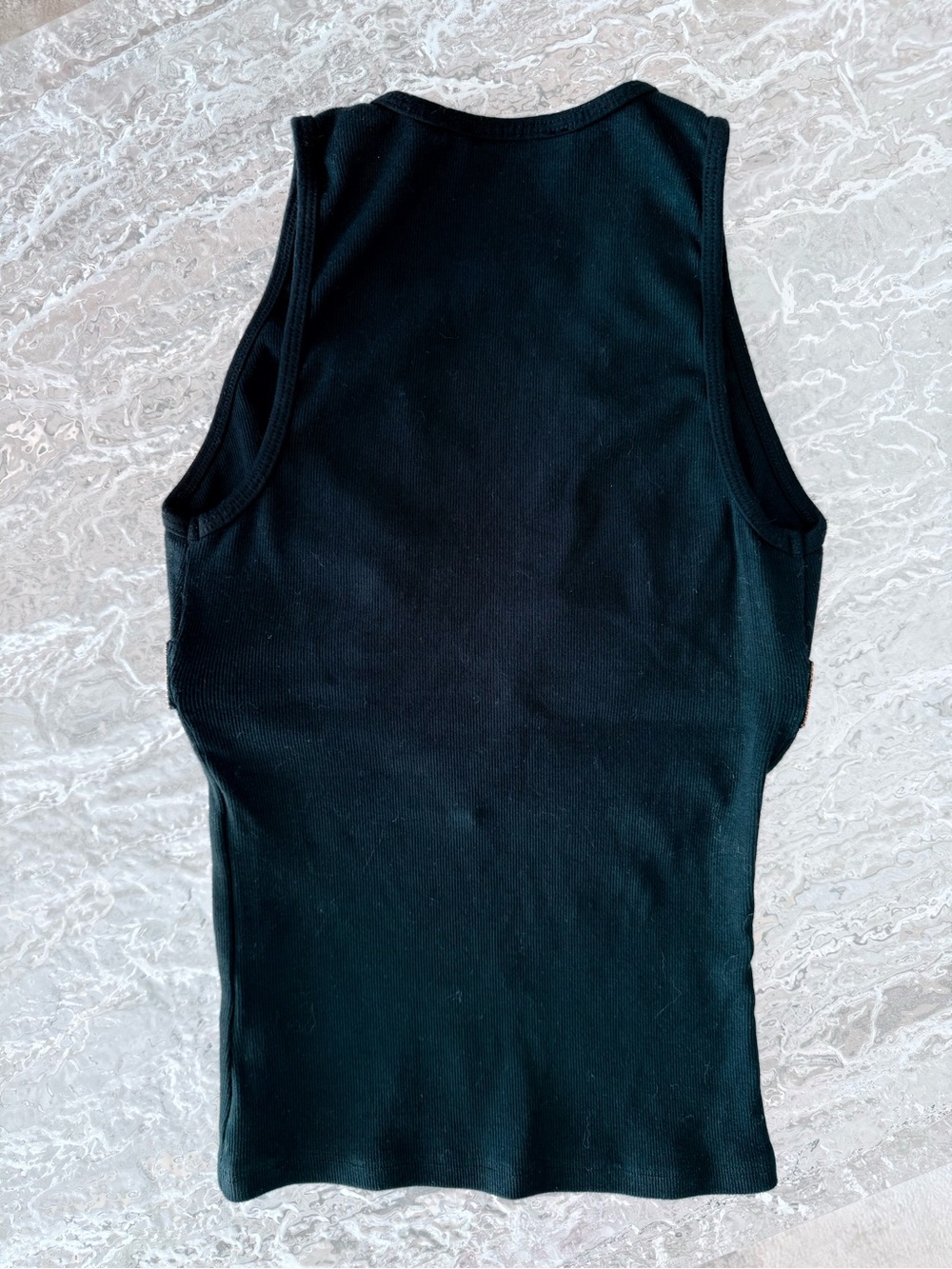 Sky Black V-Neck Tank with Gold Embellished Band - Picture 4 of 4